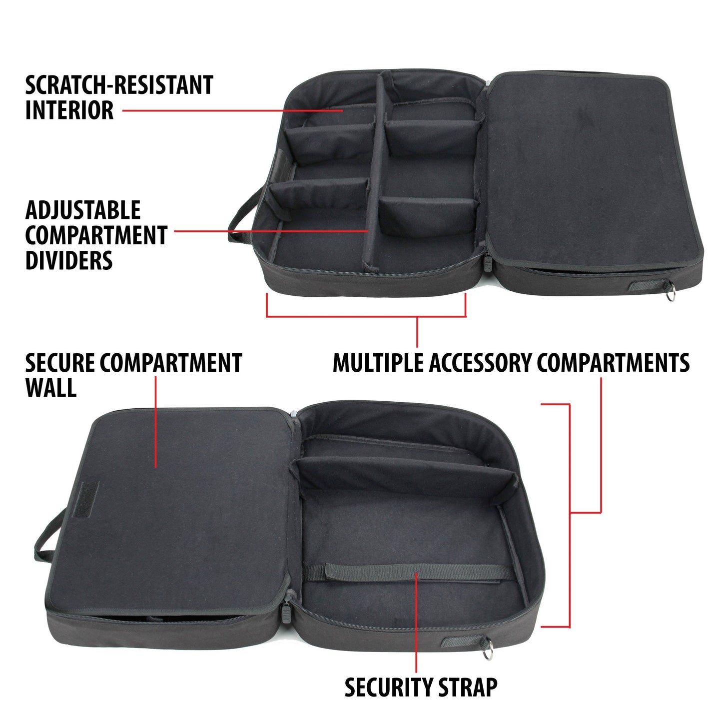 USA Gear CPAP Machine Travel Bag Carrying Case Compatible with XT Fit, AirStart 10/11 and Philips Dreamstation - Storage for Power Cables, Hose, Mask and More with Customizable Interior (Case Only)