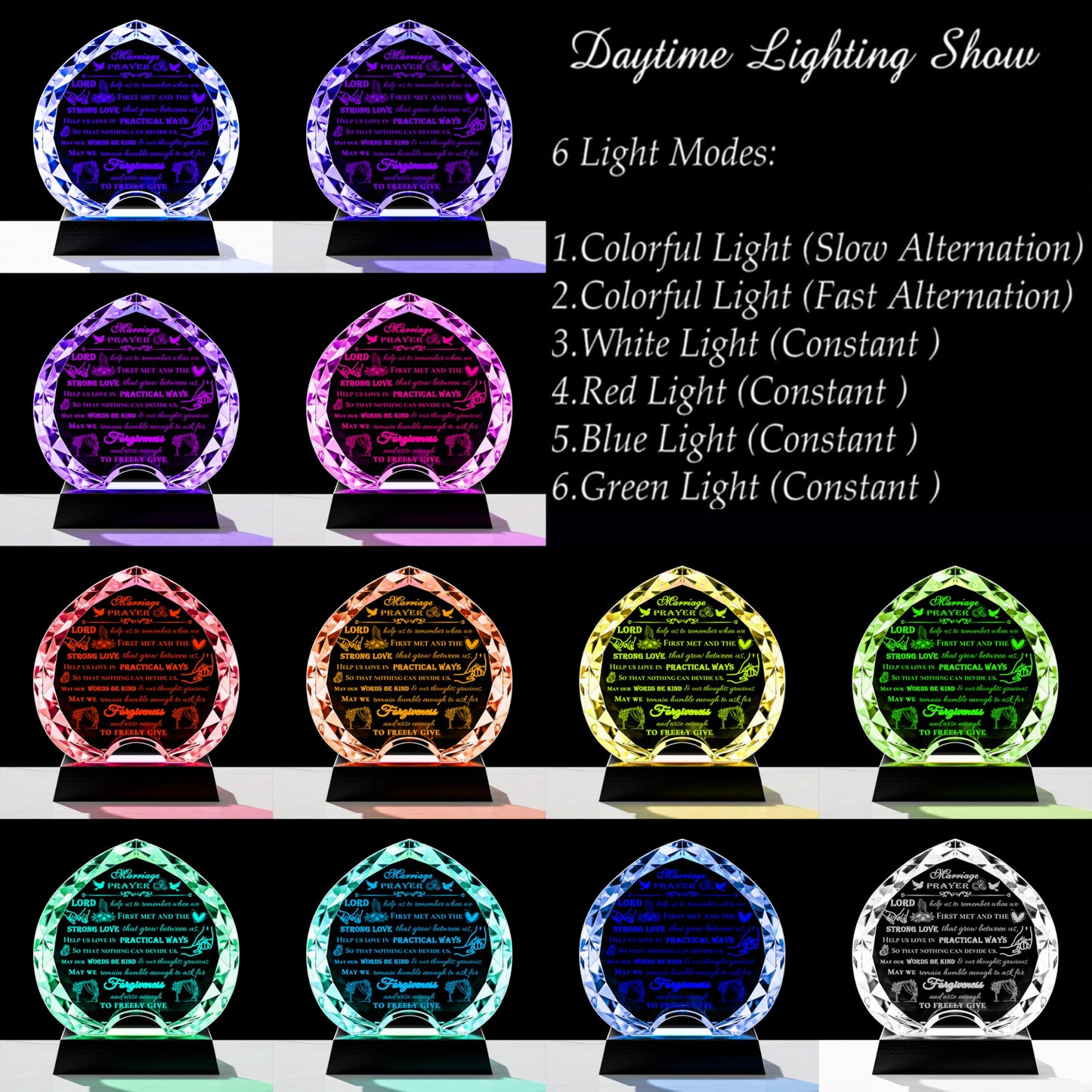 Wedding Gifts for Couples Unique 2025 with LED - Happy Anniversary Marriage Gift Crystal Keepsake - Engagement Bridal Shower Gifts for Bride and Groom Engagement Newlywed Mr And Mrs Present
