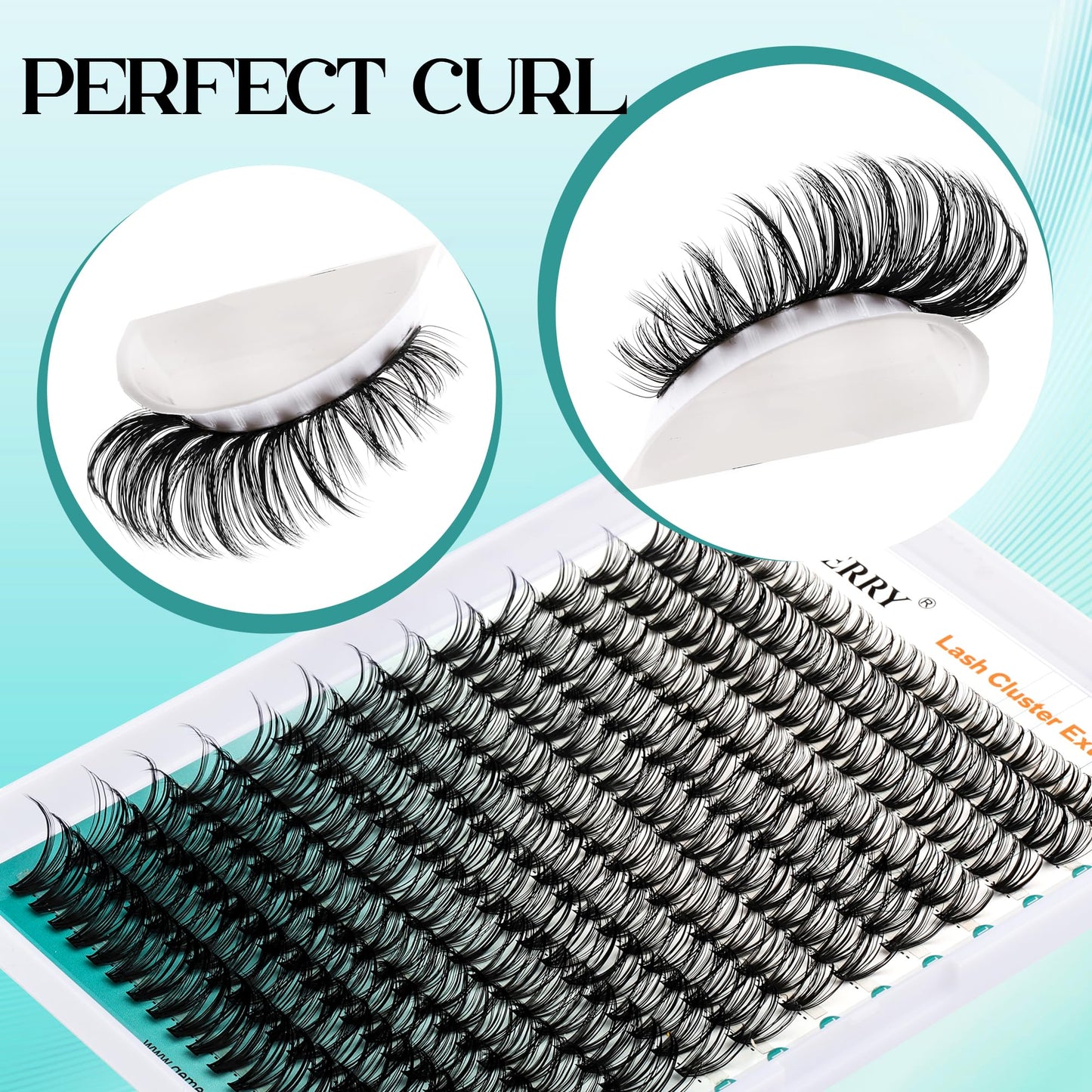GEMERRY Thick Lash Clusters Kit Fluffy Lash Extension Kit Cluster Lashes 280Pcs D Curl Eyelash Extension Kit With Bond and Seal,