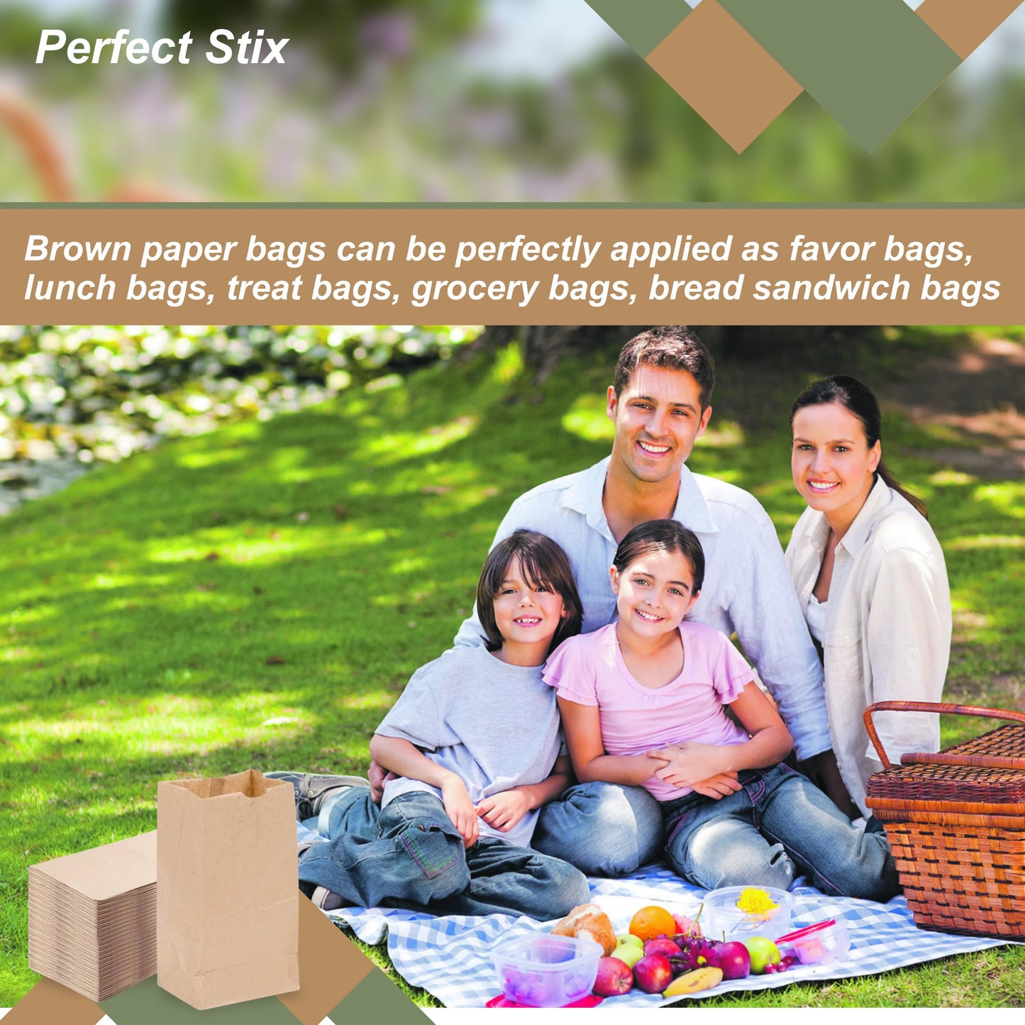 Perfect Stix 2lb Brown Paper Bags- Package of 500ct