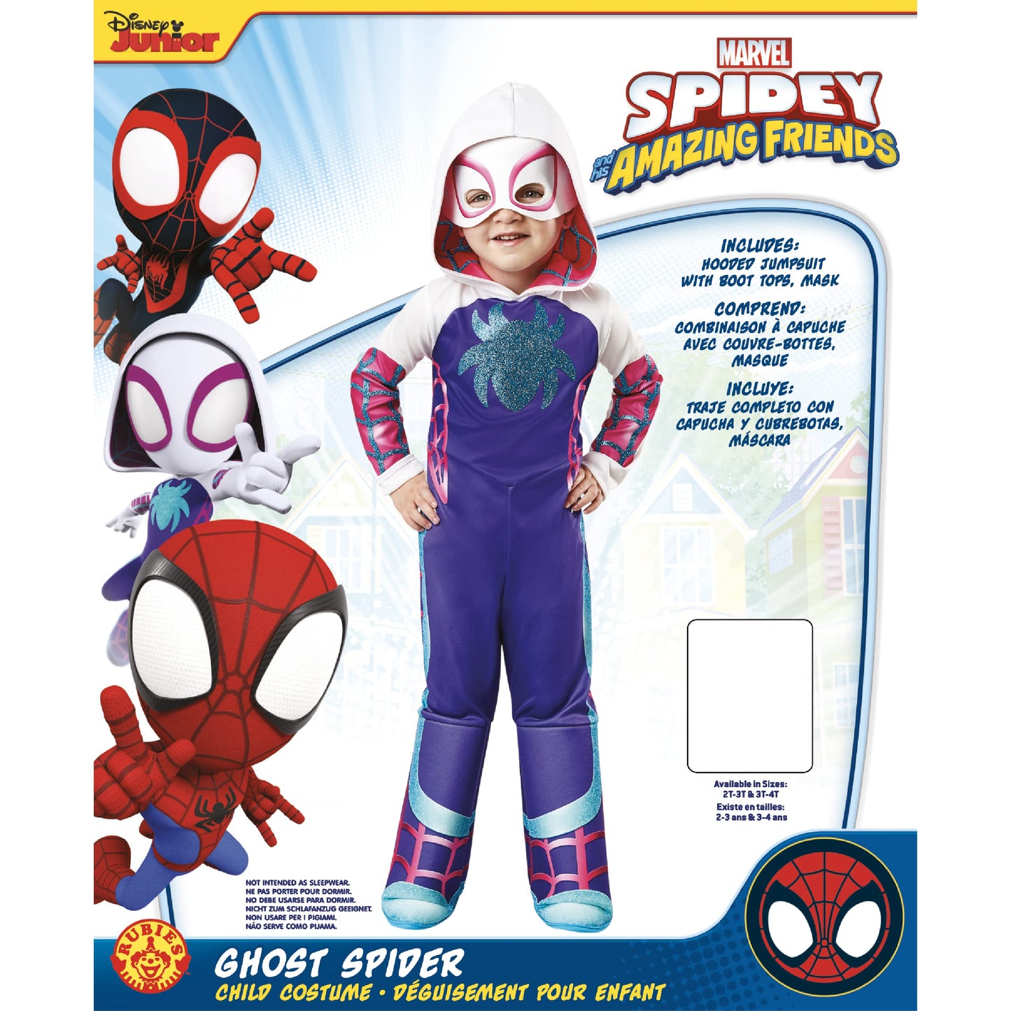 Rubies II Toddler Marvel: Spidey And His Amazing Friends Ghost Spider Deluxe Costume, As Shown, 2T3T