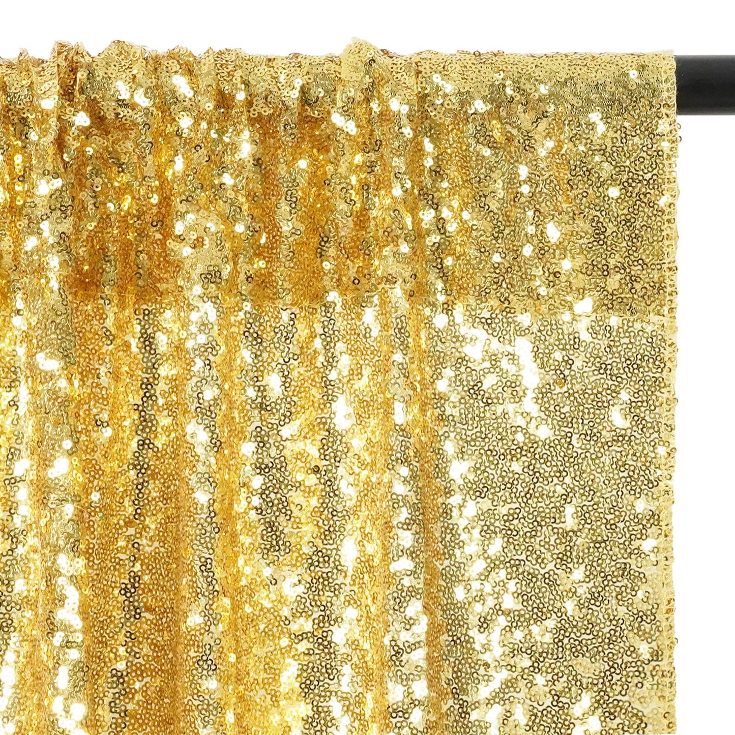 Poise3EHome 2Pcs 3Ft x 8Ft Gold Sequin Backdrop Curtain, Glitter Photography Background, Sequence Xmas Thanksgiving Backdrop for Wedding Party Holiday Festival Decor