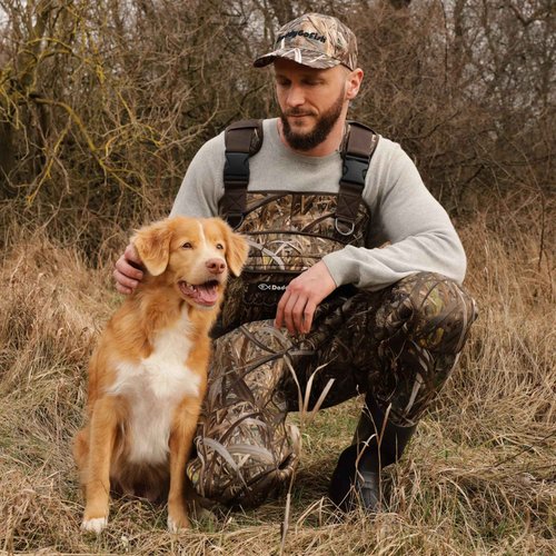 DaddyGoFish Neoprene Chest Waders for Kids and Adults, BootFoot, Fishing & Hunting with a Camouflage Caps, and a Wader Hanger