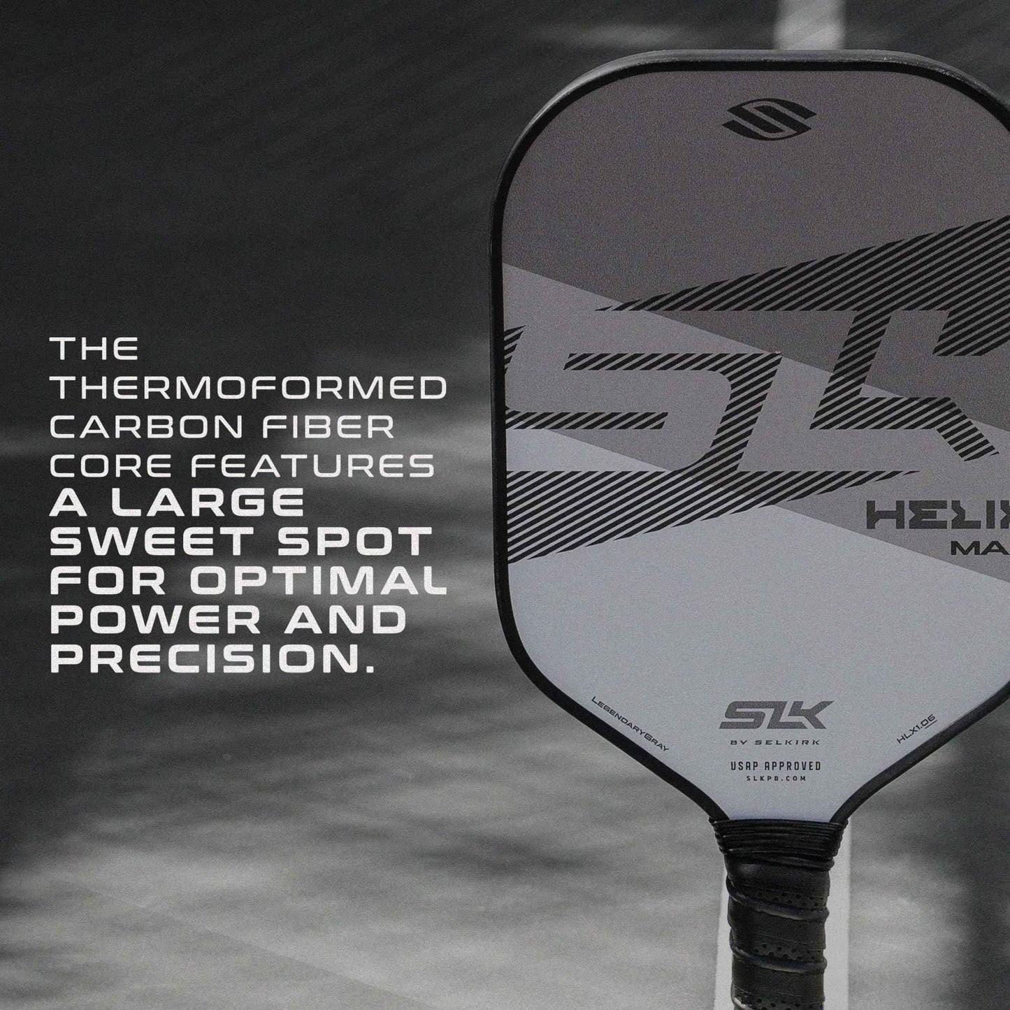 Selkirk Sport SLK Helix Pro Legend Gray Pickleball Paddle & Pro S1 12pk Pickleball Ball Bundle