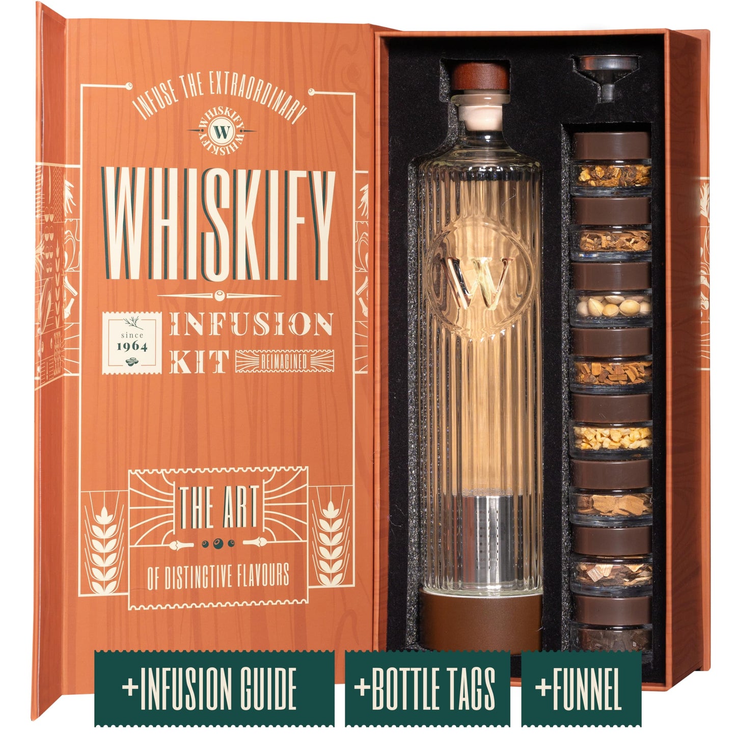 DIY Whiskey Gifts for Men - Infusion Kit & Whiskey Decanter Set with Botanicals - Bourbon Gifts for Men, Birthday Gift for Dad & Husband, Cocktail Maker for Christmas & Valentines Day by Whiskify