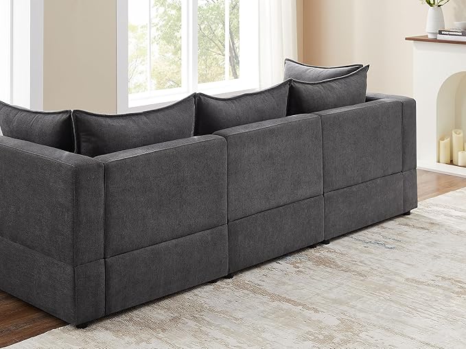 VANOMi Modular Sectional Sofa, Fully Modular Convertible Sleeper Sectional Couch with Reversible Chaise, 6 Seater for Living Room
