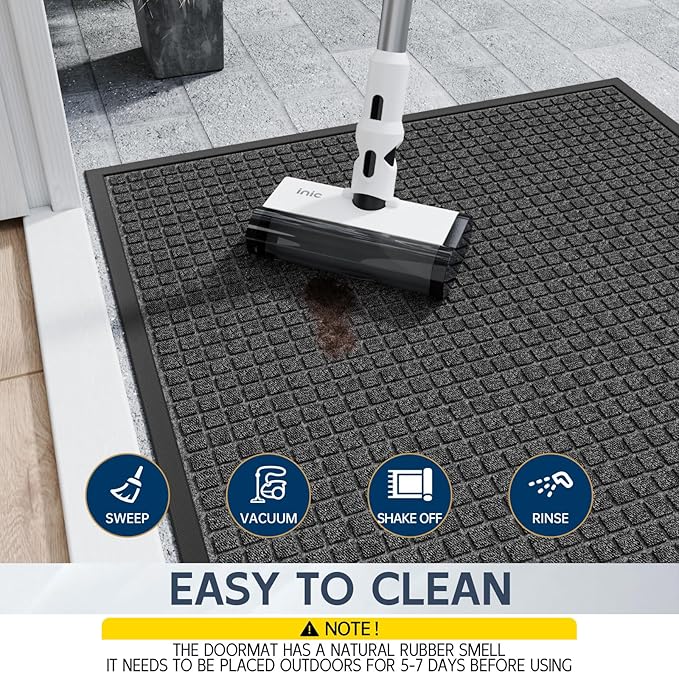 Indoor Outdoor Front Door Mats, 72" x 48" Rubber Backing Non Slip Durable Welcome Floor Mats for Patio, Garage Entrance, Stain and Fade Resistant Commercial Doormats for High Traffic