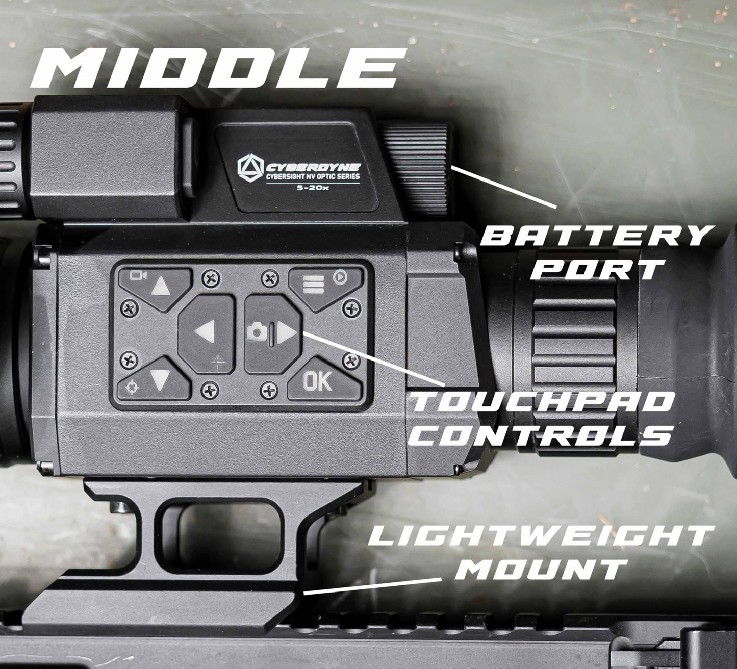 CyberDyne CyberSight 5-20x Digital Day | Night Vision Scope with HD 1080p Sensor, IR Illuminator, Video Recording