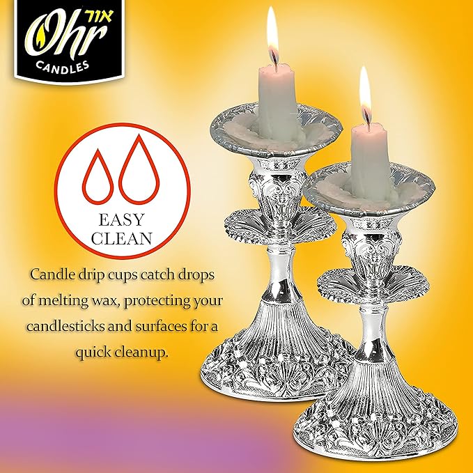 Ohr Candles Extra Heavy Disposable Aluminium Foil Candle Holder, Drip Cup Bobeches - 100 Pack