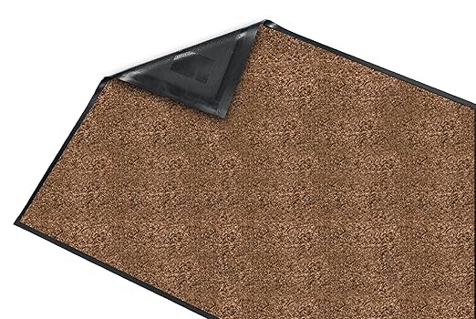 Guardian Platinum Series Indoor Wiper Floor Mat, Rubber with Nylon Carpet, 6'x18', Brown