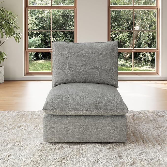 Forest aesthetics Cloud Modular Sectional,Middle Waterproof High Backrest Sectional Sofas,Down Filled Modular Couch with Removable Washable Cover for Living Room,Dark Gray