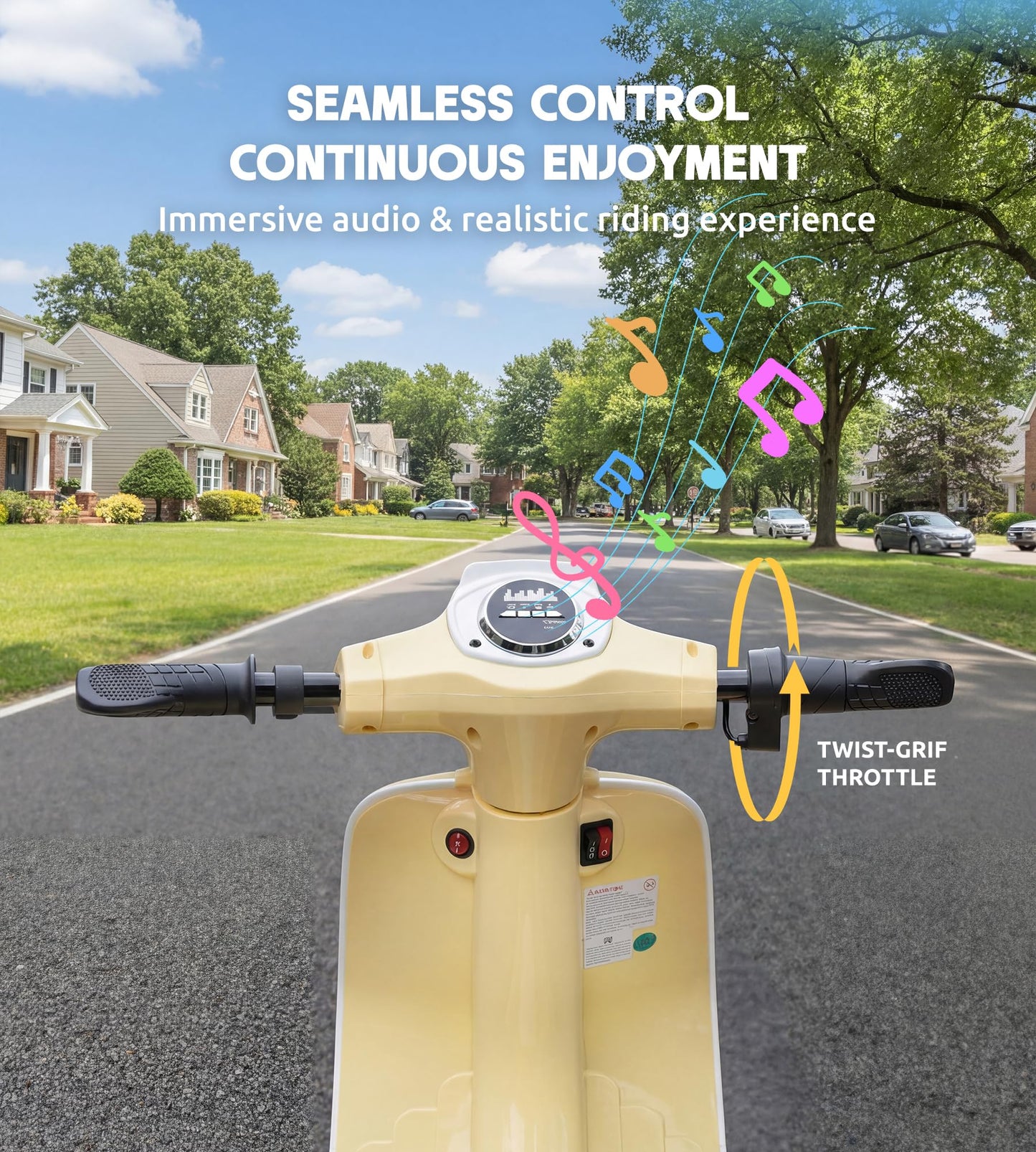 Kids Motorcycle, 2 Wheel Electric Motorcycle for Girls Ages 8-12, 24V Ride on Toys with Music, Story, Headlight, 3 Speed Options, Up to 60min Ride Time, for Riders up to 143 lbs, Easy Assemble, Yellow