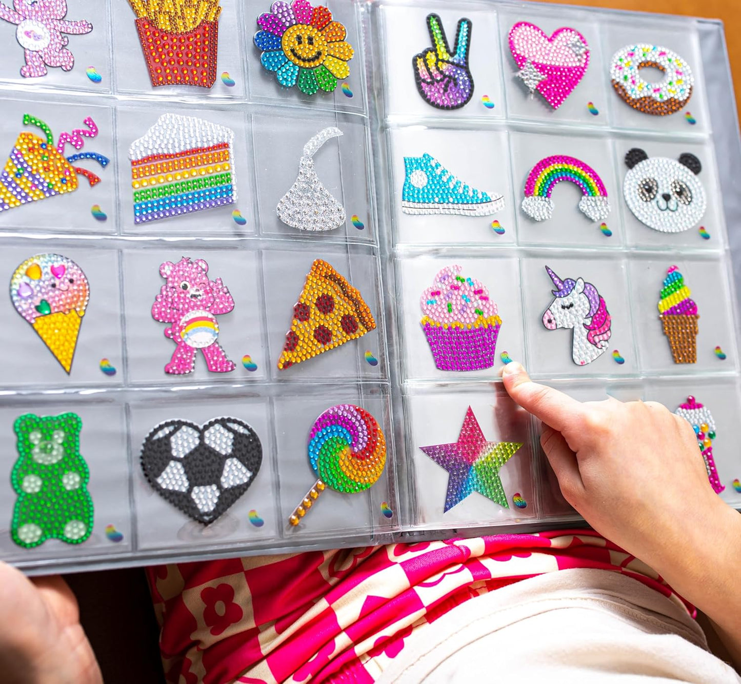StickerBeans® Rhinestone Stickers - Friendship Bracelet 4-Pack, 2” x 2” Each, Unique Sparkly Cut-to-Shape for Collecting, Trading, Decorating Laptops, Phone Cases, Scrapbooks, for Kids & Teens