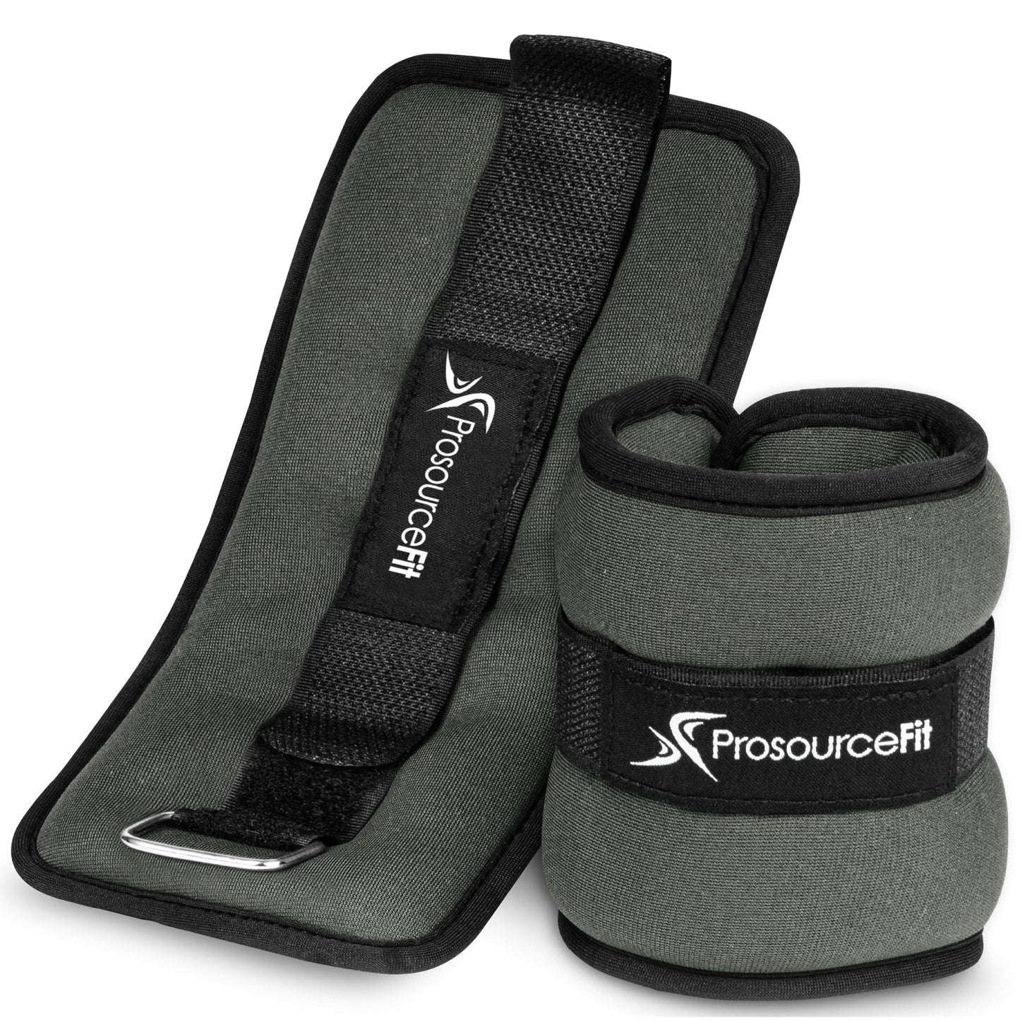 ProsourceFit Ankle / Wrist and Arm / Leg Weights Set of 2, Adjustable Strap for Men and Women, Grey 2 LB