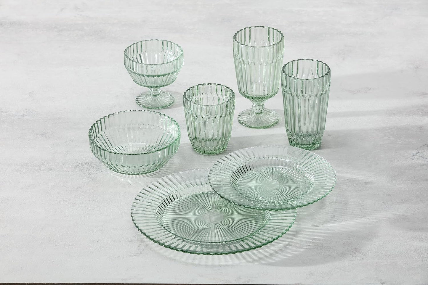 Fortessa Archie Glass Drinkware, Iced Beverage Glass (Set of 6), 14.8 Ounce, Sage