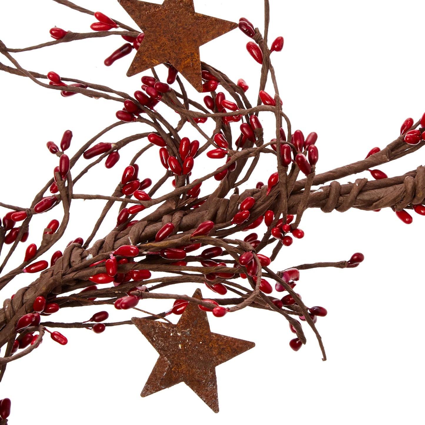 CWI Pip Berry and Star Garland - 40 Inch - Artificial Garland for Mantle, Arch, Table, and Entryway - Red & Burgundy