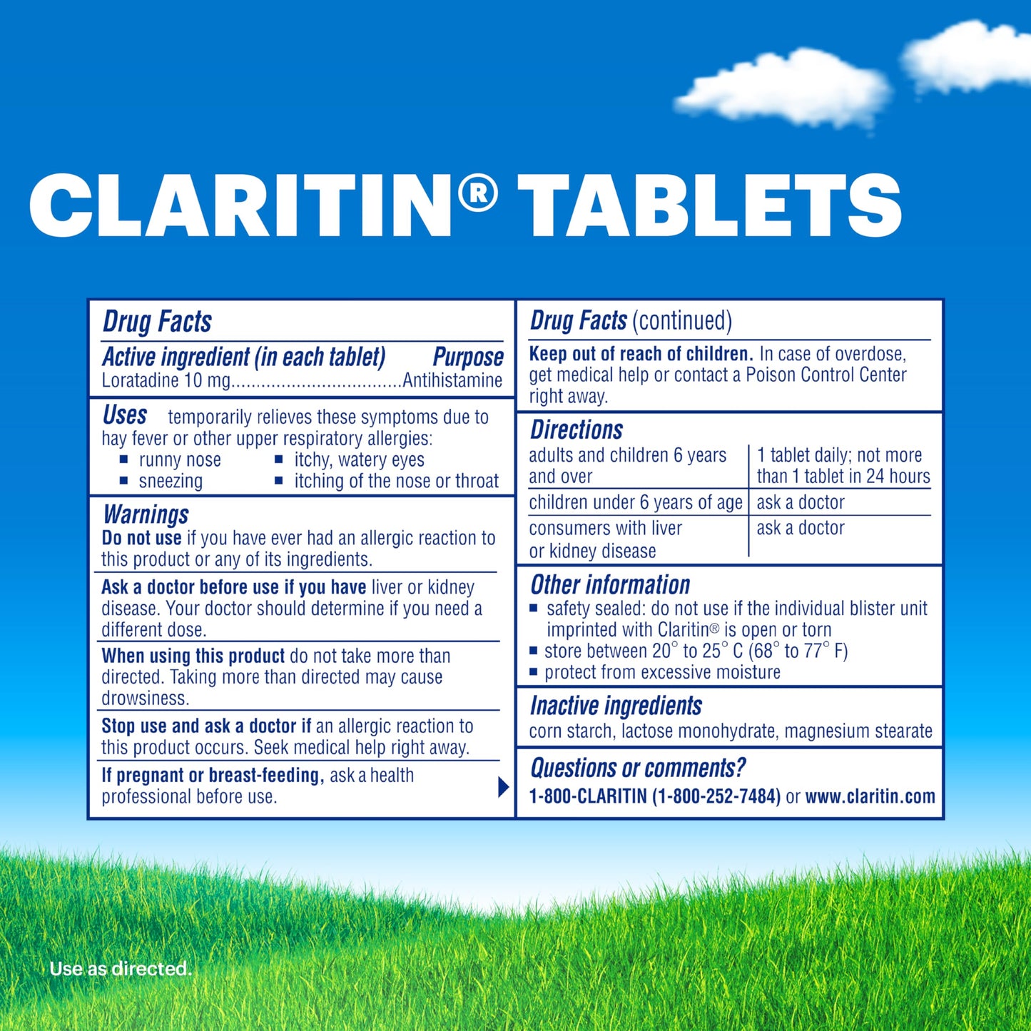 Claritin Allergy Medicine for Adults, 24-Hour Non-Drowsy Loratadine 10mg Pills, Antihistamine, 30 Tablets + 1ct On-The-Go Relief
