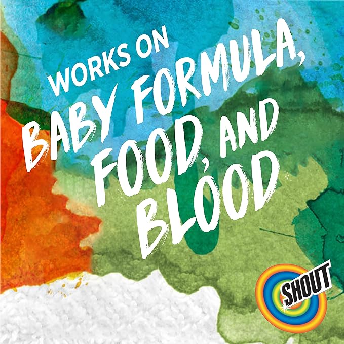 Shout Free Laundry Stain Remover, Active Enzyme Formula is Dye, Fragrance, and Bleach Free, Removes 100+ Types of Stains, including Baby Stains - 22oz Spray (Pack of 2)