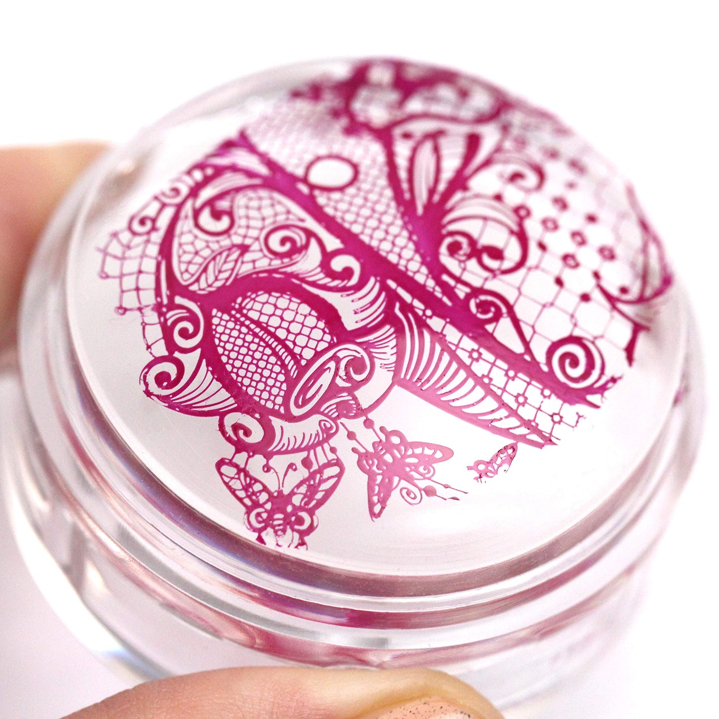 Whats Up Nails - Magnified Clear Stamper & Scraper for Stamped Nail Art Design