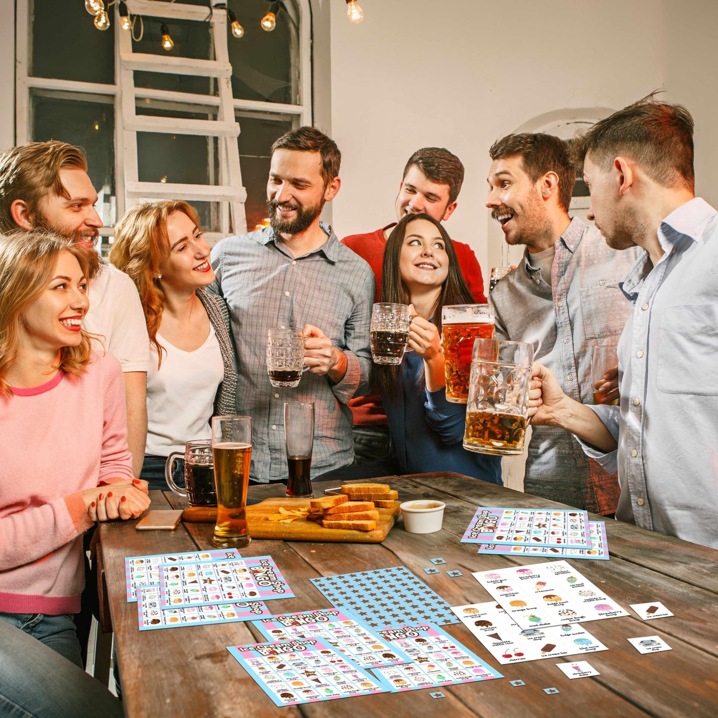 Disfuco Summer Party Games - Ice Cream Bingo Cards for Adults, Baby Shower Games, 24 Players