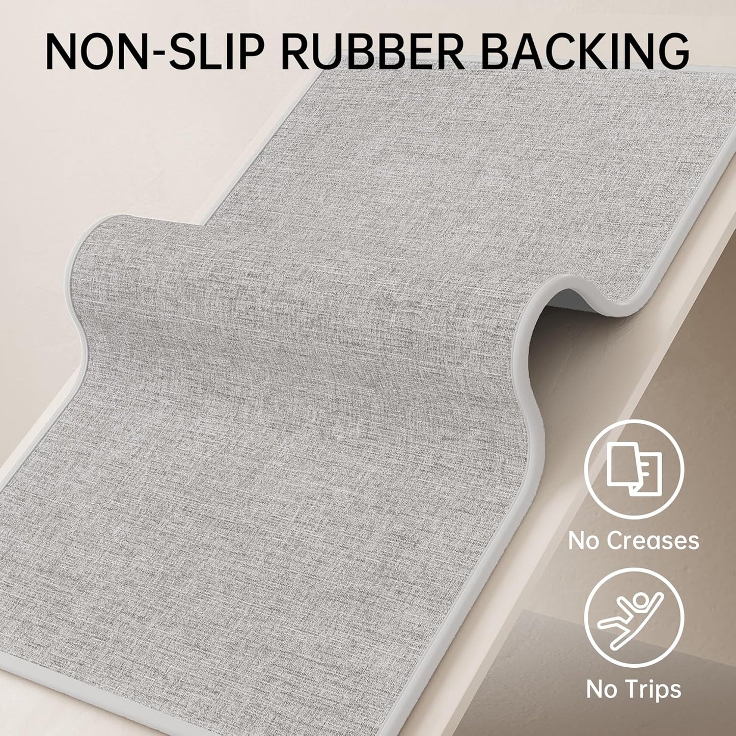 Mecko Bath Mat, Ultra Absorbent Quick Dry BathrAoom Floor Mats-Rubber Non-Slip Thin Bathroom Rug Fit Under Door, Cozy Cloth Surface Shower Rug for Bathtub, Sink, Shower Room(Sliver Grey,16"x24")
