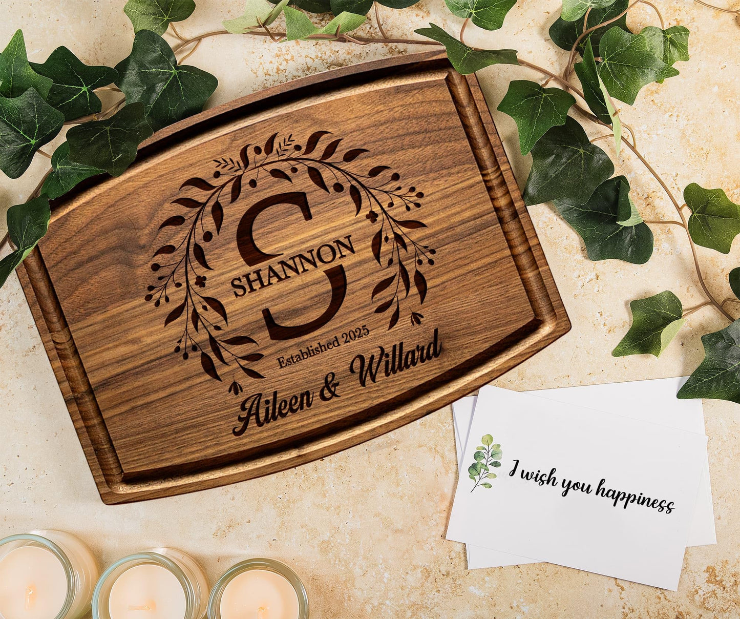 Wedding Gifts for Couples 2025 - Personalized Cutting Board, Bridal Shower Gifts, Engagement Gifts for Couples, Anniversary, Housewarming, Christmas Gift for Couples or Family