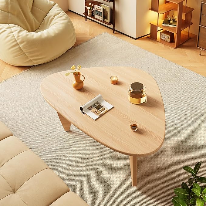 LUCKIIA Coffee Tables Wood Small Farmhouse Coffee Table Mid-Century Modern Wood Center Table for Living Room, Original, 35 Inch