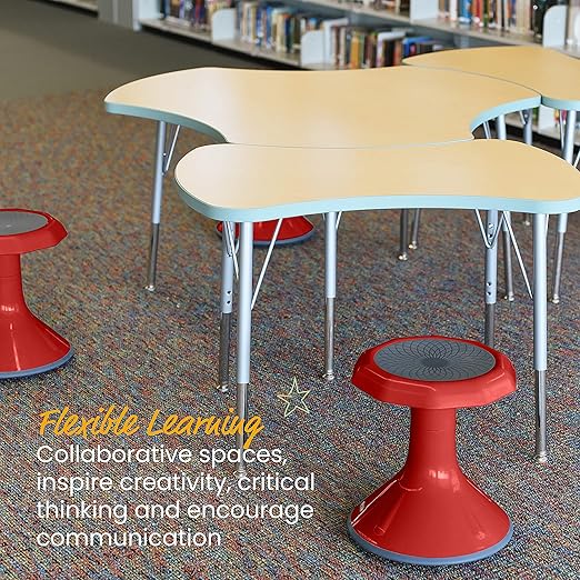 ECR4Kids ACE Active Core Engagement Wobble Stool, 15-Inch Seat Height, Flexible Seating, Red