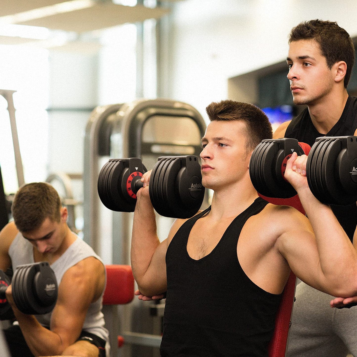 AOTOB 25 lbs (Pair) Adjustable Dumbbell Set, Dumbbells Adjusted Weight with Anti-Slip Fast Adjust Turning Handle, Dumbbel Sets Adjusting for Men and Women for Home Gym Exercise