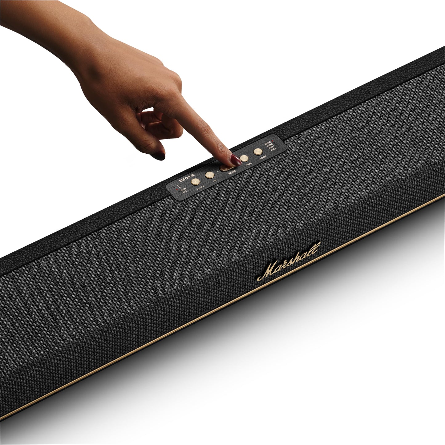 Marshall Heston 60 Soundbar - Dolby Atmos Immersive Sound for TV, Movies, and Music | Bluetooth, WiFi, HDMI, 3.5 mm Aux Inputs - Black