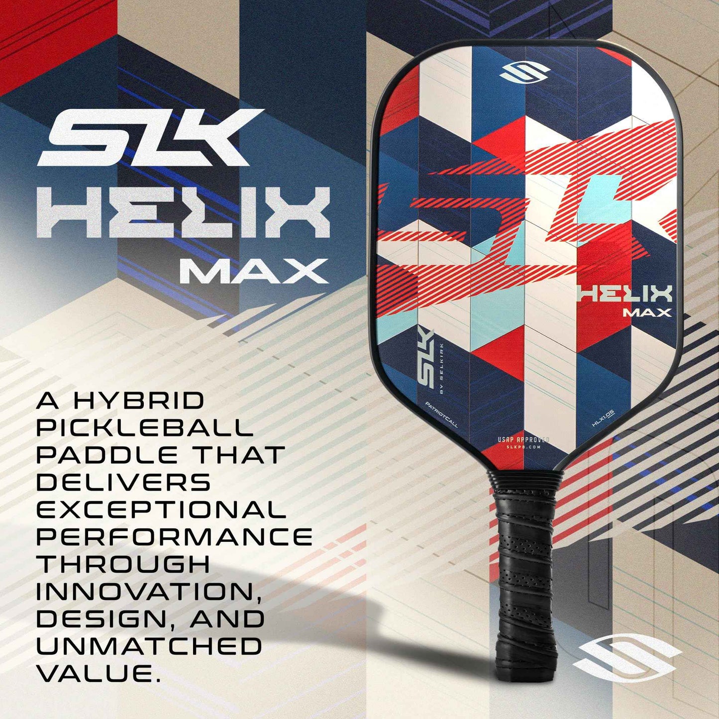 Selkirk Sport SLK Helix Pro Patriot Pickleball Paddle & Pro S1 12pk Pickleball Ball Bundle