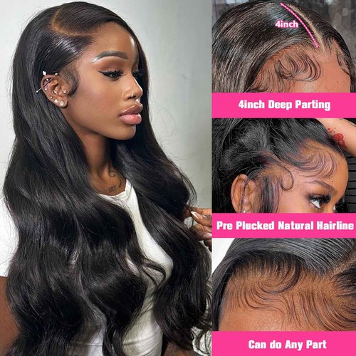 Holiden 200% Density 20 Inch Short Bob Wig Human Hair 13x4 HD Lace Front Wigs Straight Bob Lace Front Wigs Glueless (13x6 Body Wave Natural Black, 20 Inch)