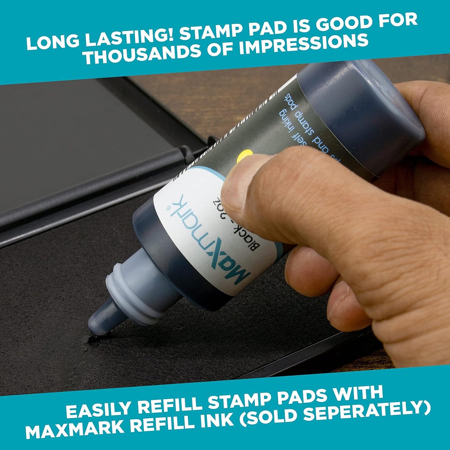 MaxMark Large Premium Orange Ink Stamp Pad - 3.5" x 6.25" - Quality Felt Pad