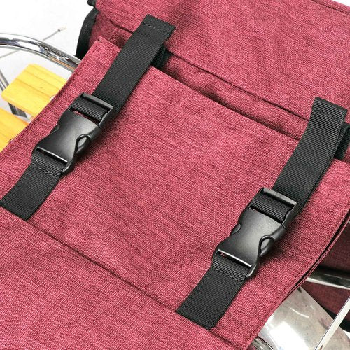 TOURBON Nylon Double Pannier Shoulder Bags Bicycle Rear Rack Trunk Motorcycle Tail Seat Bag (Purple)