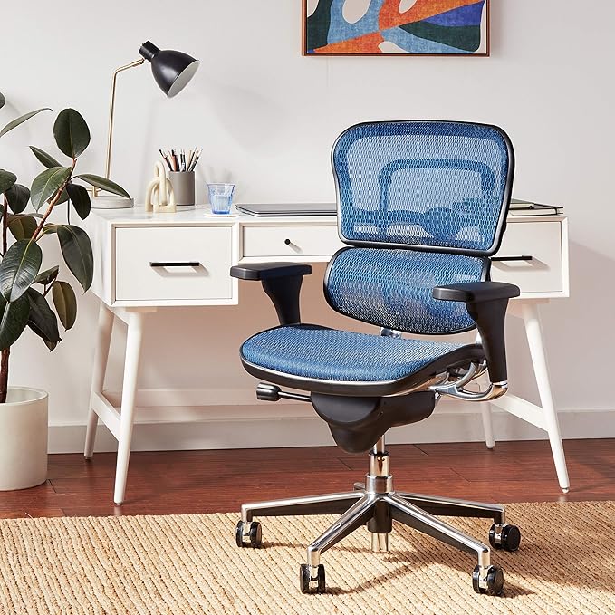 Ergohuman Eurotech ME8ERG GEN2 High Back Mesh Office Chair with Tilt Tension Control, Tilt Lock, Back Angle, Back Height, Synchro Tilt, Seat Height, Seat Depth, and Arm Height Adjustments, Blue