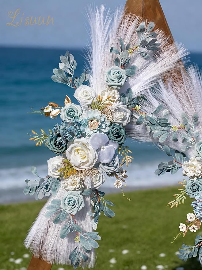 Wedding Arch Flowers, Artificial Flowers for Decoration, Large Flower Swag for Boho Styles Wedding Ceremony Floral Decor - Pack of 2