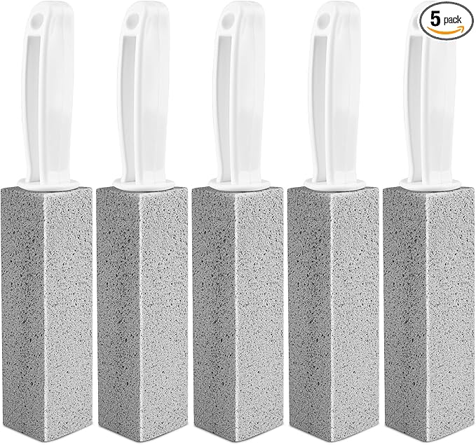 Toilet Pumice Stone With Handle, 5 Pack Pumice Stone Toilet Bowl Cleaner, Hard Water Toilets Ring Remover for Cleaning Toilets, Bathtubs, Stove, Grills, Swimming Pools, Sinks