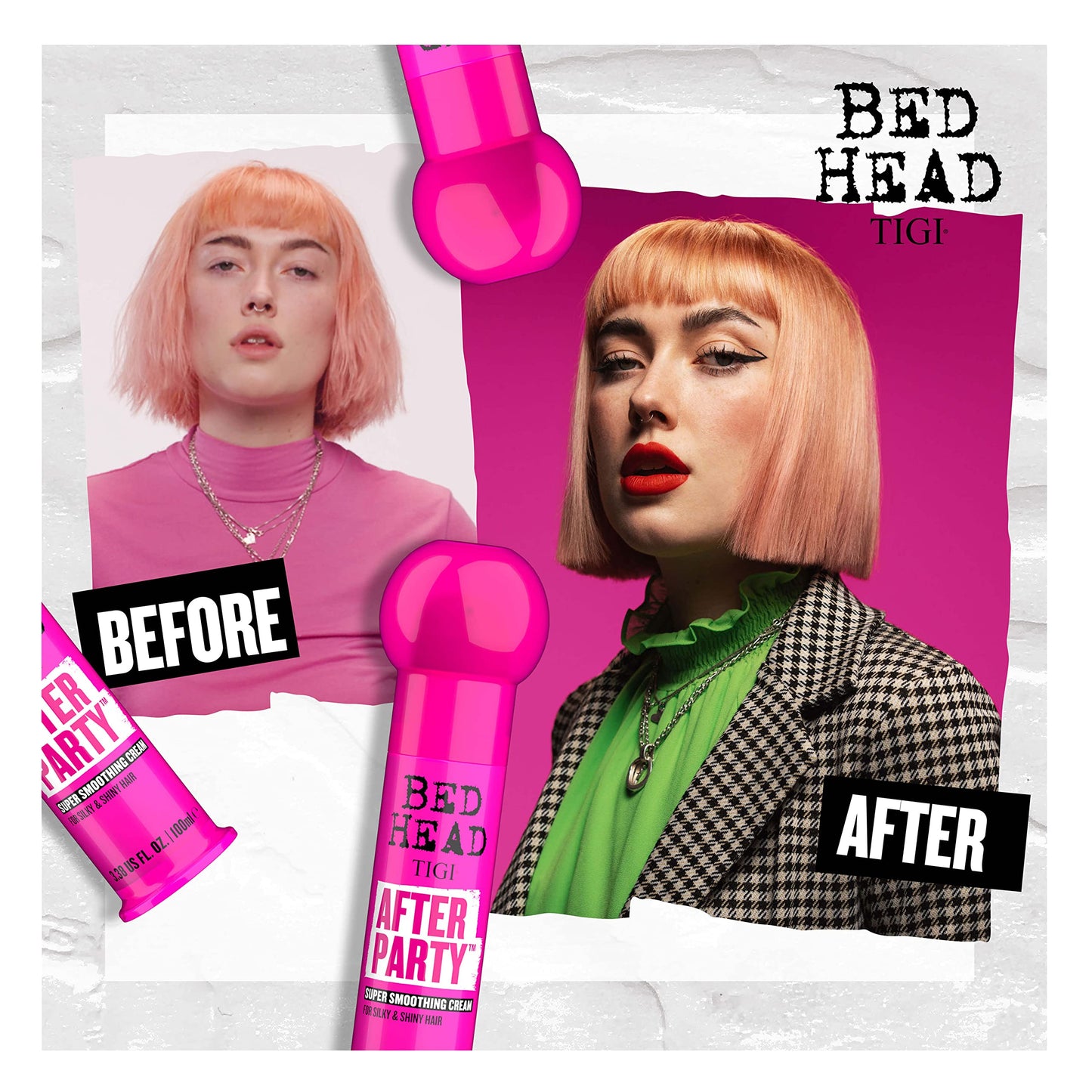 TIGI Bed Head After Party Smoothing Cream for Silky and Shiny Hair 3.38 fl oz
