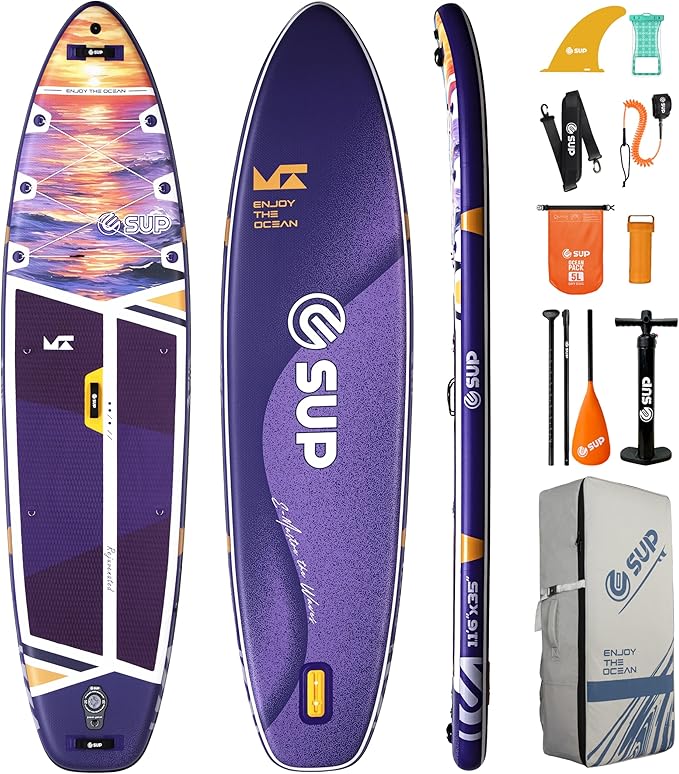 ESUP 11'6"x35" Extra Wide Inflatable Paddle Board, Big Size Stand up Paddleboards for 450lb/3 People/Family/Beginner/Yoga,...