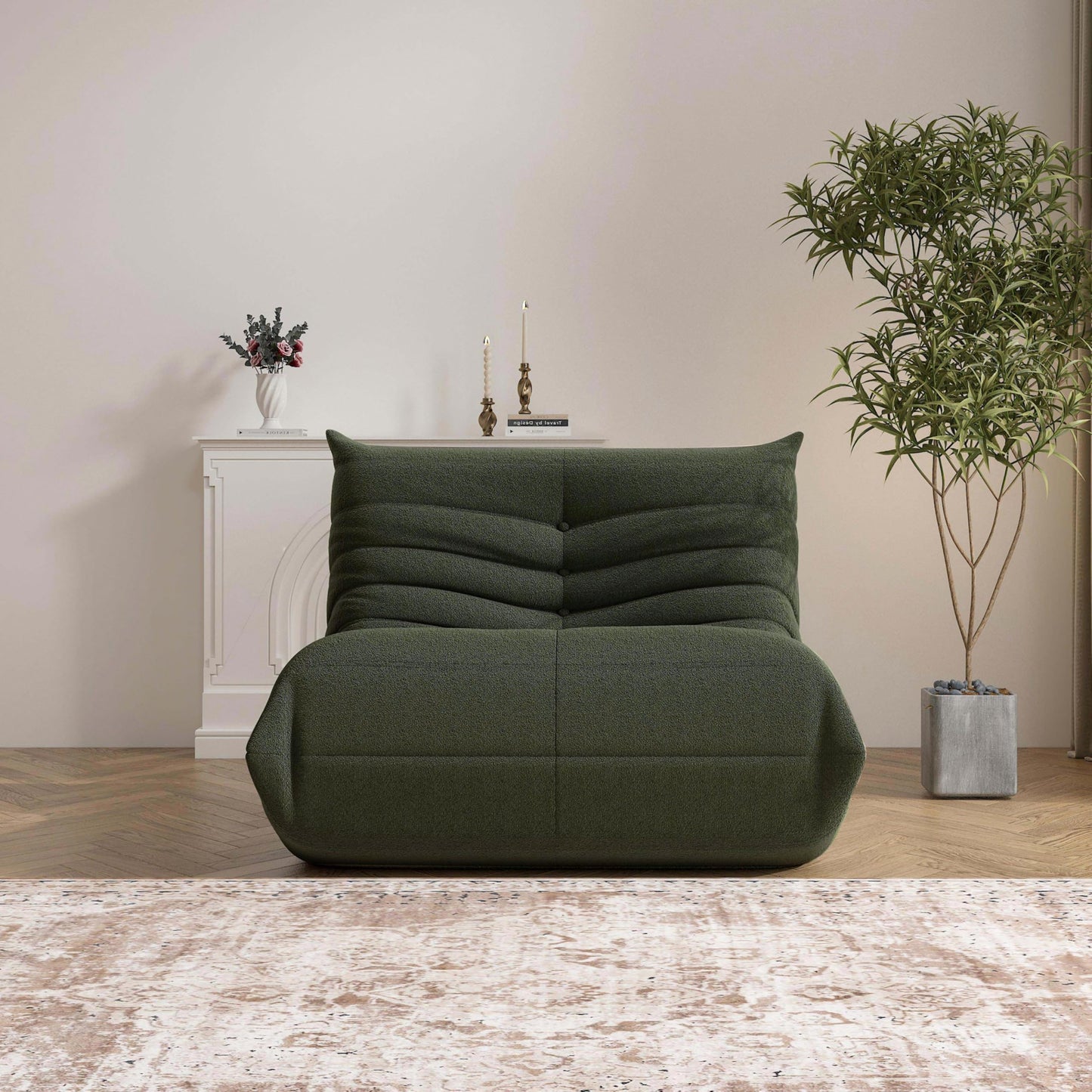 Bean Bag Chair, Fireside Chair Bean Bag Sofa Large Bean Bag Chair for Adults, Bean Bag Chairs for Teens with High Density Comfortable Foam, Memory Foam Bean Bag for Living Room, Bedroom (Green)