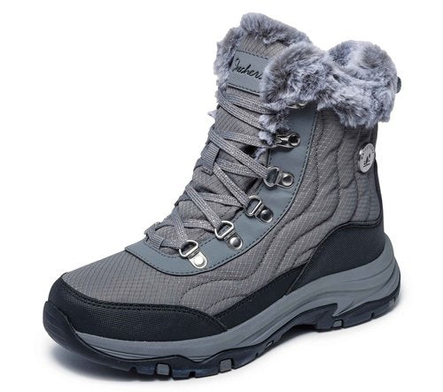 Skechers Women's Trego-Stormie Ankle Boot, Charcoal, 6