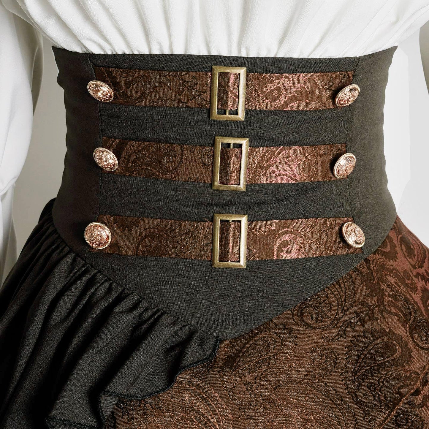 IWQBQ Women's Pirate Costume Retro Renaissance Cosutmes Women Layered Ruffle Viking Outfit Set(Z2886BNST,2XL)