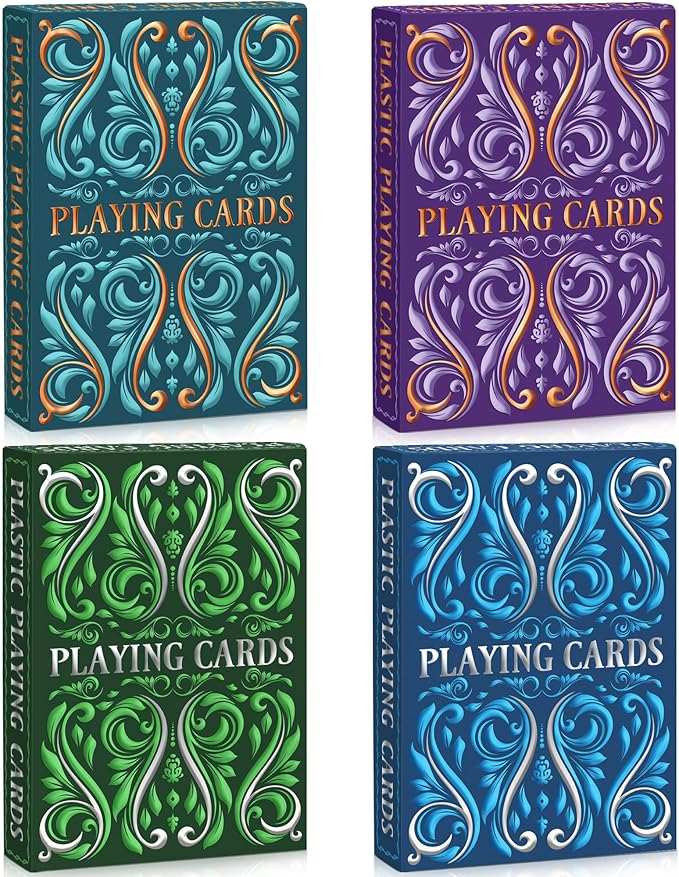 Playing Cards 12 Pack, Plastic Playing Cards Waterproof, Deck of Cards Bulk, Large Print Playing Card for Seniors Adults, ...