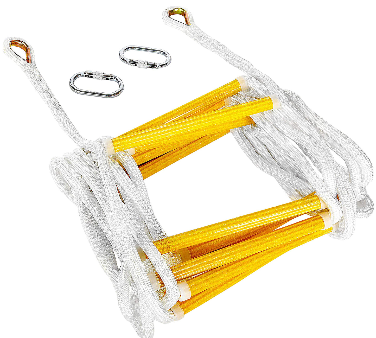 Fire Escape Ladder 2 Story 16ft Flame Resistant Safety Rope Ladder - Fast to Deploy & Easy to Use & Store - Compact - Weight Capacity up to 2000pounds (16ft) Life Saving Emergency ladders - Certified