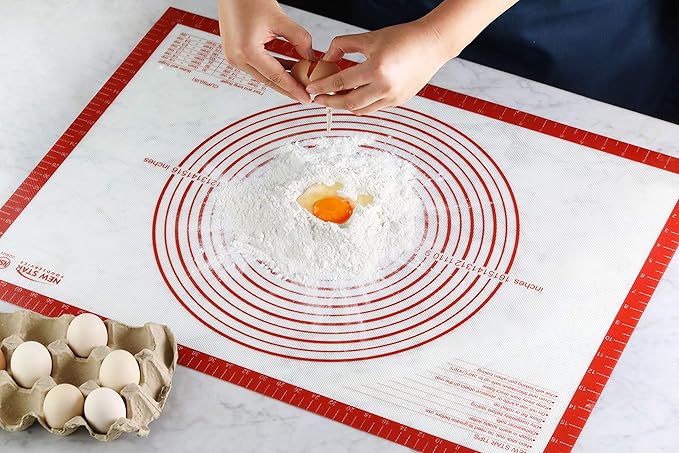 New Star 1029024 Non-Slip Silicone Pastry Mat, Extra Large with Measurements, 20x28'', NSF International Certified