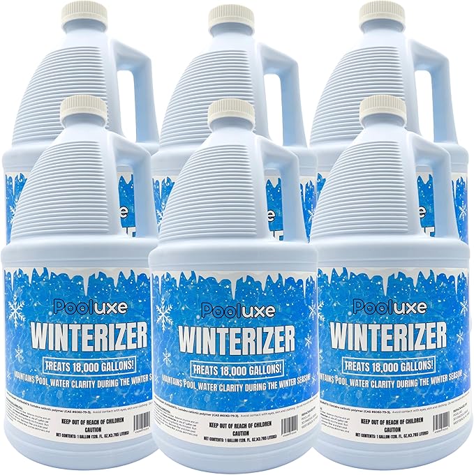 Winterizer– Advanced Cationic Polymer for Pool Water Clarity, Coagulates & Removes Suspended Solids for Easy Vacuuming (6 Pack)