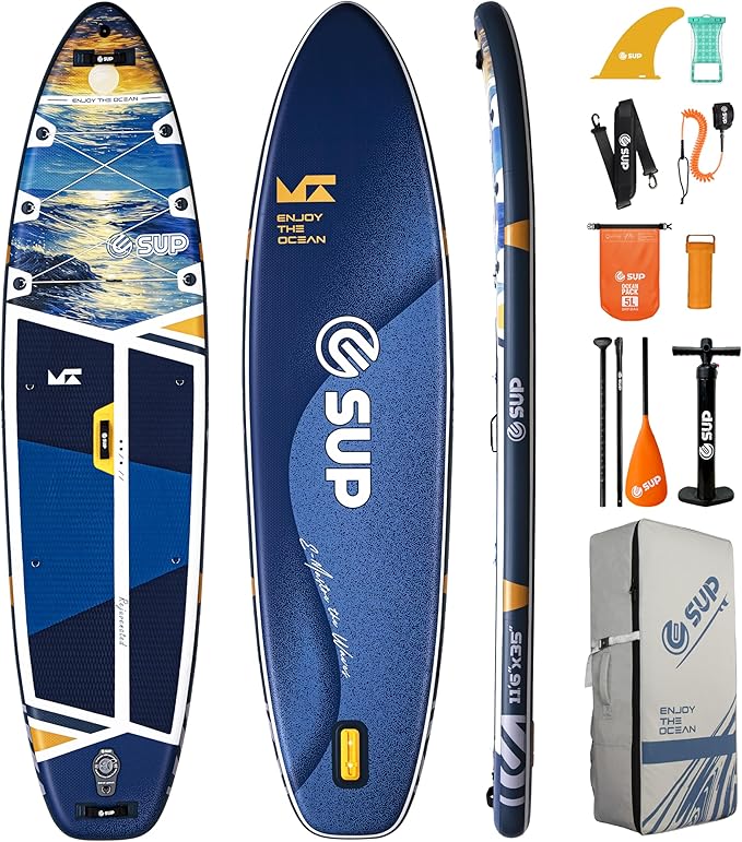 ESUP 11'6"x35" Extra Wide Inflatable Paddle Board, Big Size Stand up Paddleboards for 450lb/3 People/Family/Beginner/Yoga,...