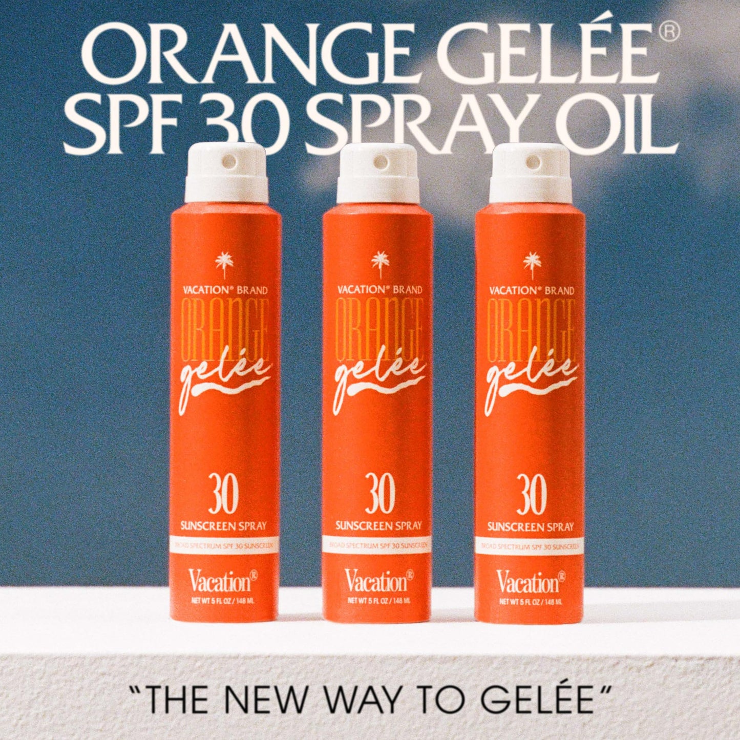Vacation Orange Gel  e SPF 30 Sunscreen Spray Oil & Air Freshener Bundle, Tanning Oil with SPF, Suntan Lotion Spray, Transparent