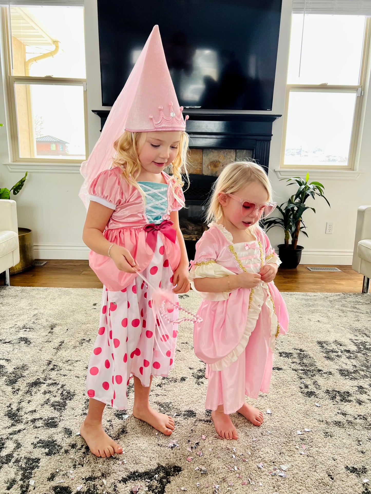 Little Adventures Pink and Lilac Princess Cone Hats for Girls Bundle Set