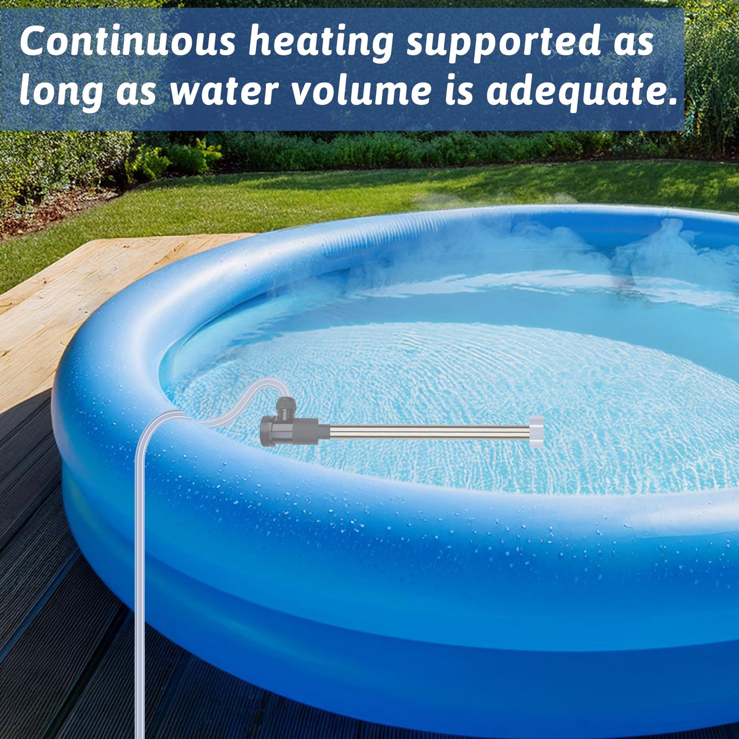XCLBTFDC 1800W Portable Submersible Water Heater Electric Hot Tub and Pool Immersion Water Heater with 176°F Temp Control, WiFi Timer for Baptistry, Spa, above ground pool, Inflatable Pool & Bathtub